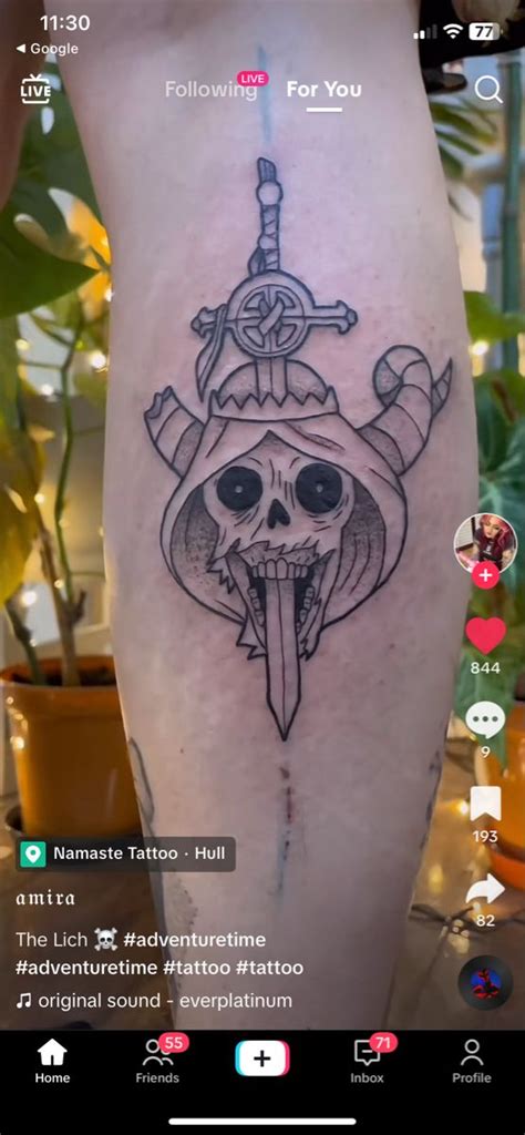 adventure time tattoo|adventure time lich tattoo.